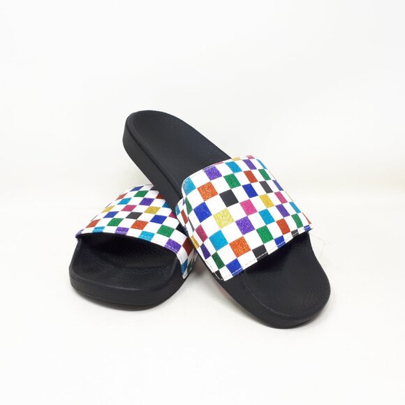 Vans Slide-On Glitter Rainbow Checkerboard Womens 8 Slipper Slip On Sandal Shoe - Picture 10 of 12